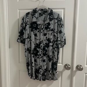 Men’s Volcom Black and Blue Button Down Shirt | XL